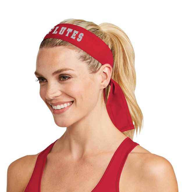 custom red holloway zoom tie back headband