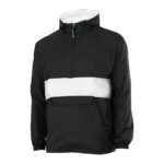 black/white charles river classic striped pullover front view