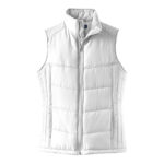 women white/slate port authority puff vest front view