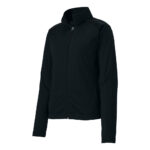 women black sport tek tricot track jacket front view