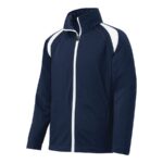 men navy/white sport tek tricot track jacket front view