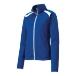 women royal/white sport tek tricot track jacket front view