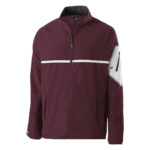 maroon/white holloway weld jacket front view