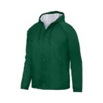 dark green augusta hooded coach jacket front view