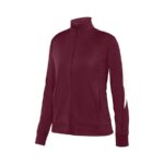 women maroon/white augusta medalist 2 jacket front view