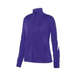 women purple/white augusta medalist 2 jacket front view