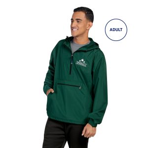 custom forest charles river pack-n-go pullover with hood front view