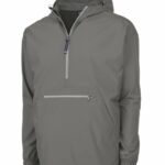 grey charles river pack-n-go pullover front view