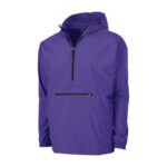 purple charles river pack-n-go pullover front view