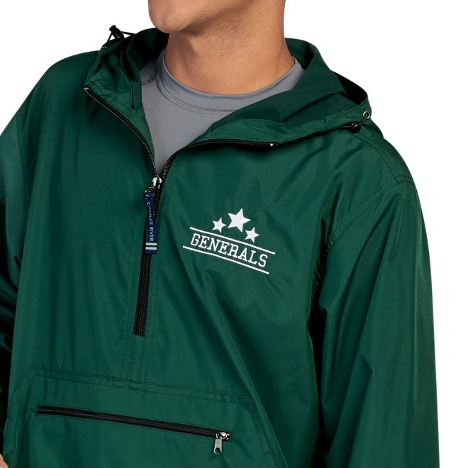 custom forest charles river pack-n-go pullover with hood front view