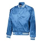 columbia/white augusta satin baseball jacket front view