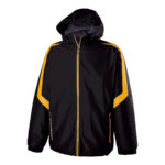 black/light gold holloway charger warm up jacket front view