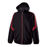 black/scarlet holloway charger warm up jacket front view