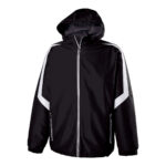 black/white holloway charger warm up jacket front view