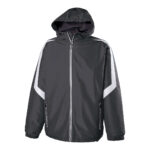 carbon/white holloway charger warm up jacket front view