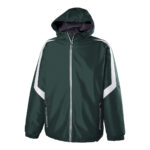 dark green/white holloway charger warm up jacket front view