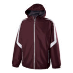 maroon/white holloway charger warm up jacket front view