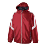 scarlet/white holloway charger warm up jacket front view