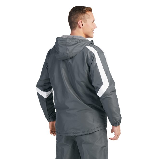 carbon/white holloway charger warm up jacket back view