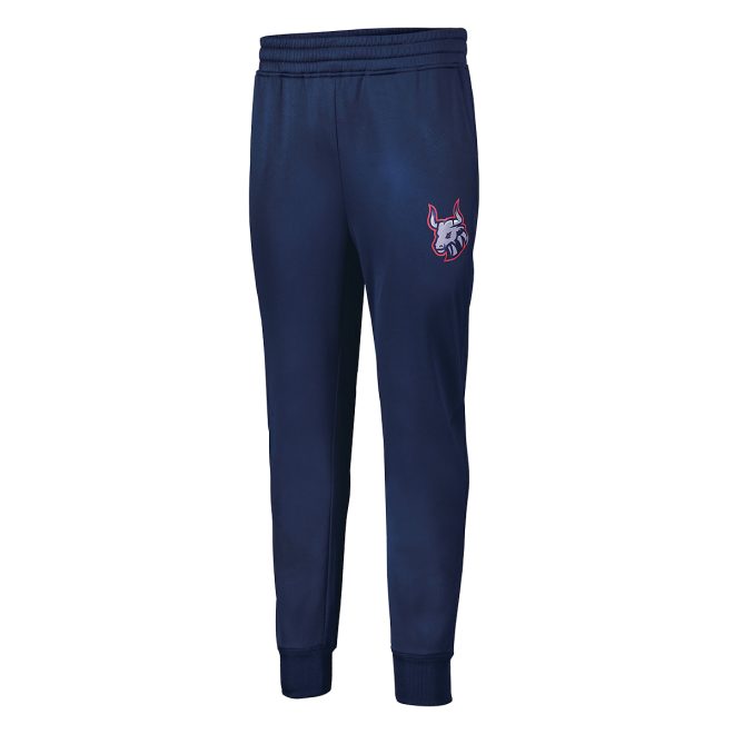 custom navy augusta performance fleece jogger front view