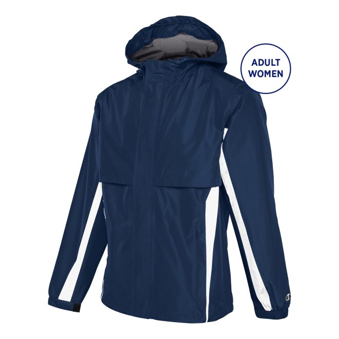 navy/white champion trailblazer warm up jacket front view