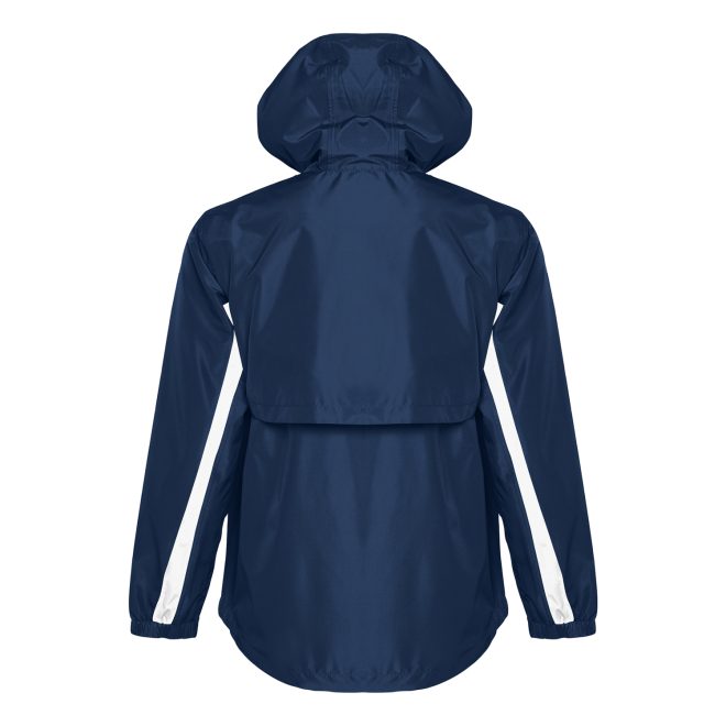 navy/white champion trailblazer warm up jacket back view