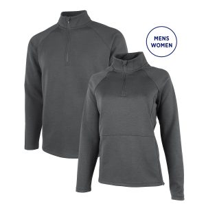 men and women grey charles river seaport quarter zip front view