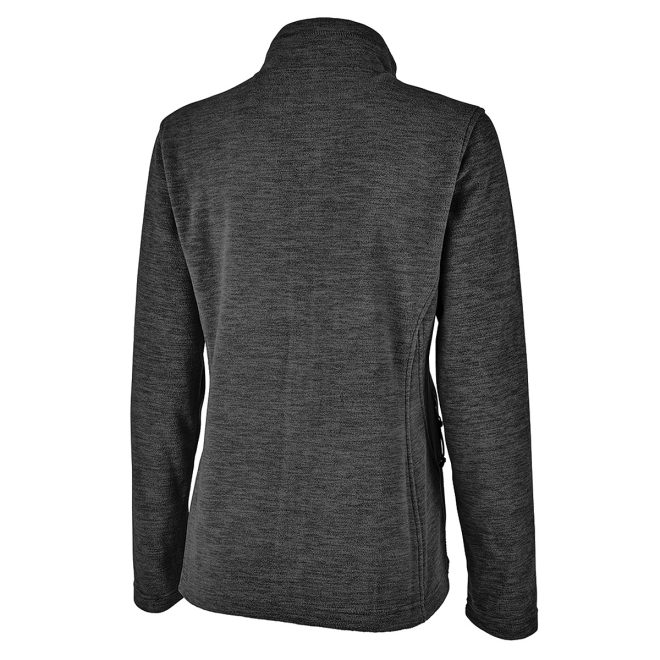 women charcoal heather charles river boundary fleece jacket back view