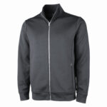 grey charles river seaport full zip jacket front view