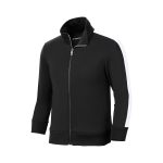 youth black/white sport tek stripe track jacket front view