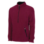 maroon/black charles river fleece pullover front view