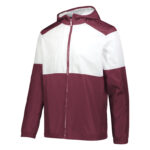 maroon/white holloway series x warm up jacket front view