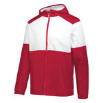 scarlet/white holloway series x warm up jacket front view