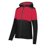 women black/scarlet holloway series x warm up jacket front view