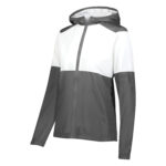 women carbon/white holloway series x warm up jacket front view