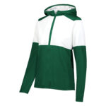 women dark green/white holloway series x warm up jacket front view