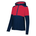 women navy/scarlet holloway series x warm up jacket front view