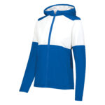 women royal/white holloway series x warm up jacket front view