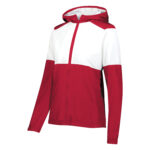 women scarlet/white holloway series x warm up jacket front view