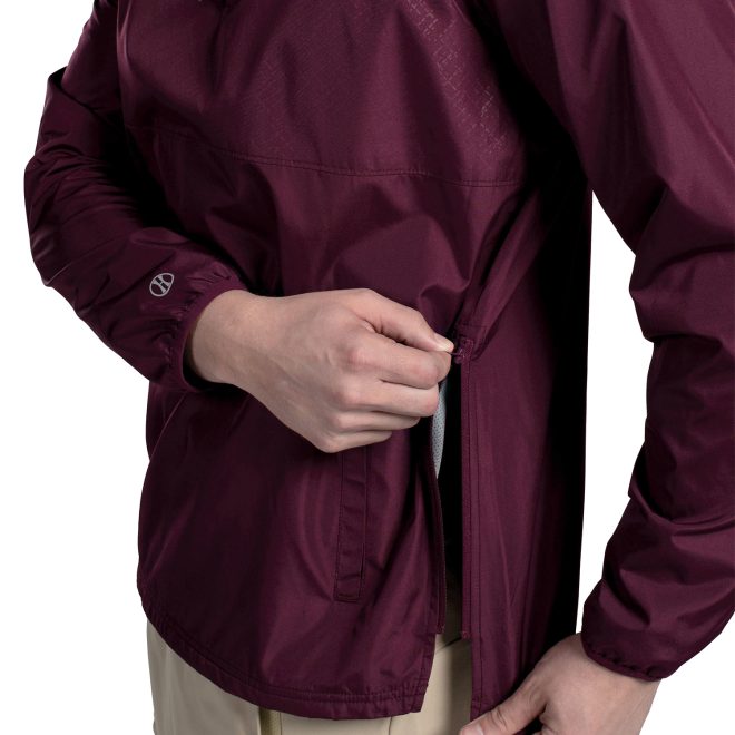 maroon holloway series x pullover side view highlighting side zipper