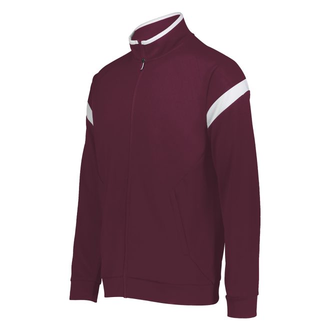 maroon/white holloway limitless jacket front view