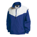 royal/white charles river championship jacket front view