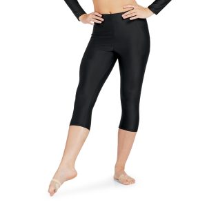 black guard basics fitted capri leggings front view