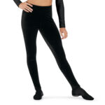 black guard basics fitted velvet leggings front view