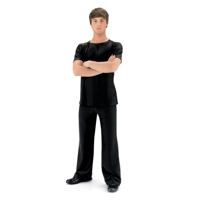 black guard basics mens jazz pants front view paired with black short sleeve