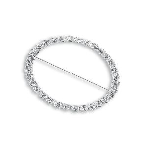 rhinestone oval brooch