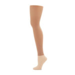 light suntan capezio hold stretch footless tights side view