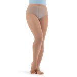 Model wearing Light Suntan Capezio Ultra Hold Stirrup Tight, Front View