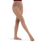 Model wearing Suntan Capezio Ultra Hold Stirrup Tight, Front View