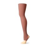 chestnut capezio ultra soft stirrup tights side view with heal cutout
